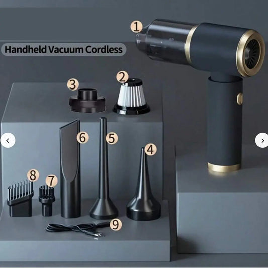 Cordless Car Vacuum Cleaner for Interior Detailing, Portable Handheld Vacuum with Crevice Tool, Brush Kit & Type-C Charging